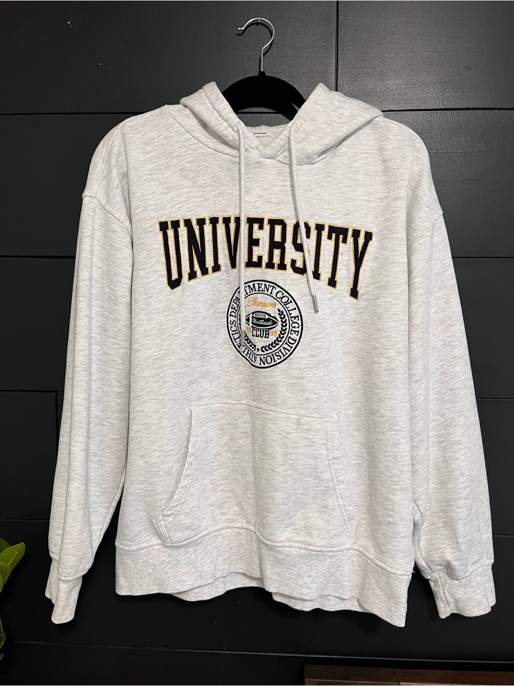 GARAGE University Athletics Dept College Unisex Pullover Hoodie Sweatshirt S EUC